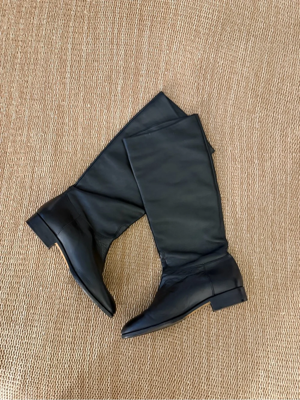 Saks Fifth Avenue Black Leather Over-the-Knee Riding Boots